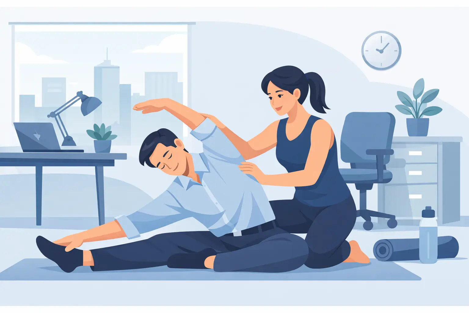 Assisted Stretching for Office Workers at Work