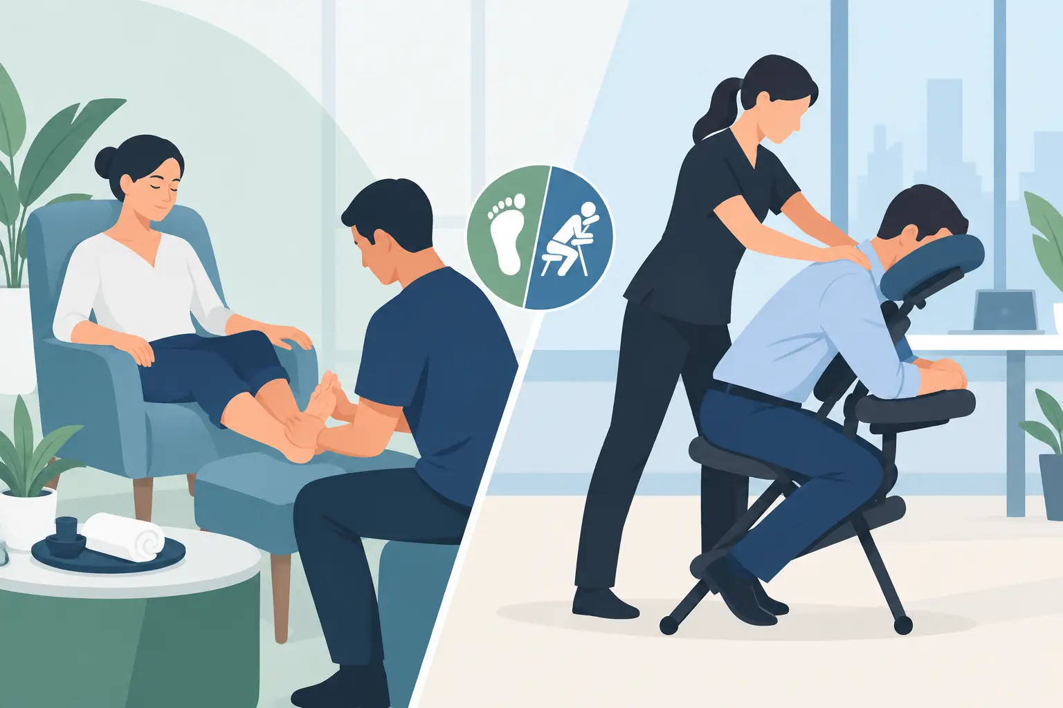 Reflexology Versus Chair Massage at Work
